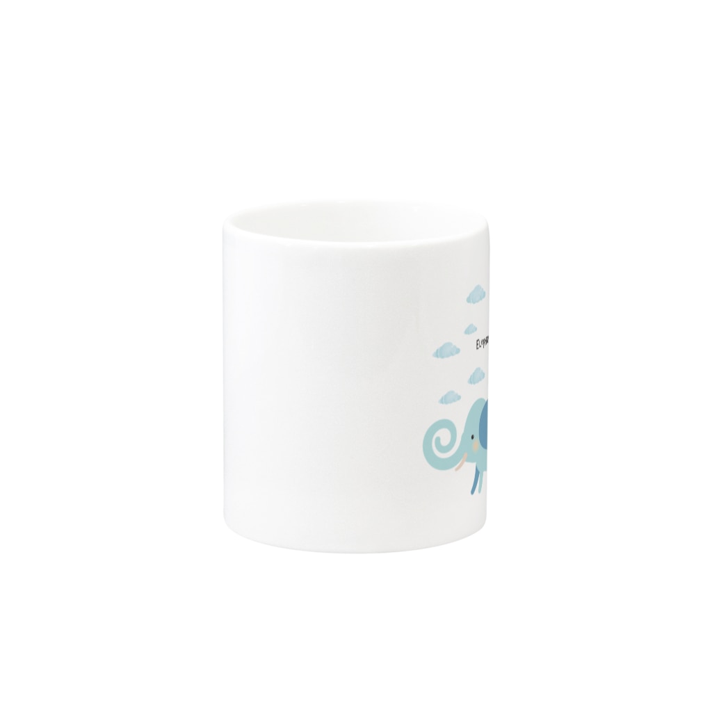 あかえほ & ちびそざいの象の親子【あかえほ公式】 Mug :other side of the handle