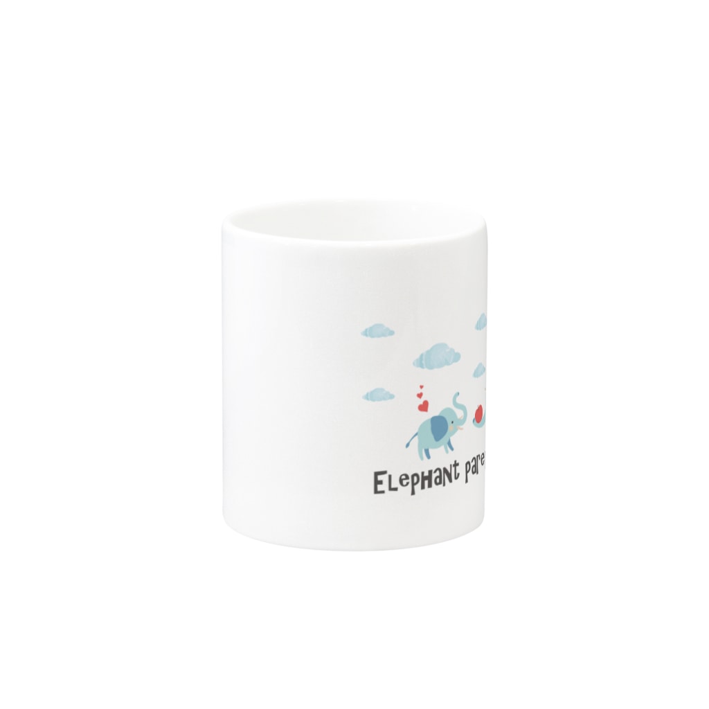 あかえほ & ちびそざいの象の親子【あかえほ公式】 Mug :other side of the handle