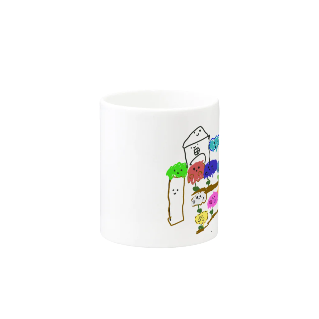 ジンベエザメがすきのお家さんと兄弟のお花さんたち Mug :other side of the handle