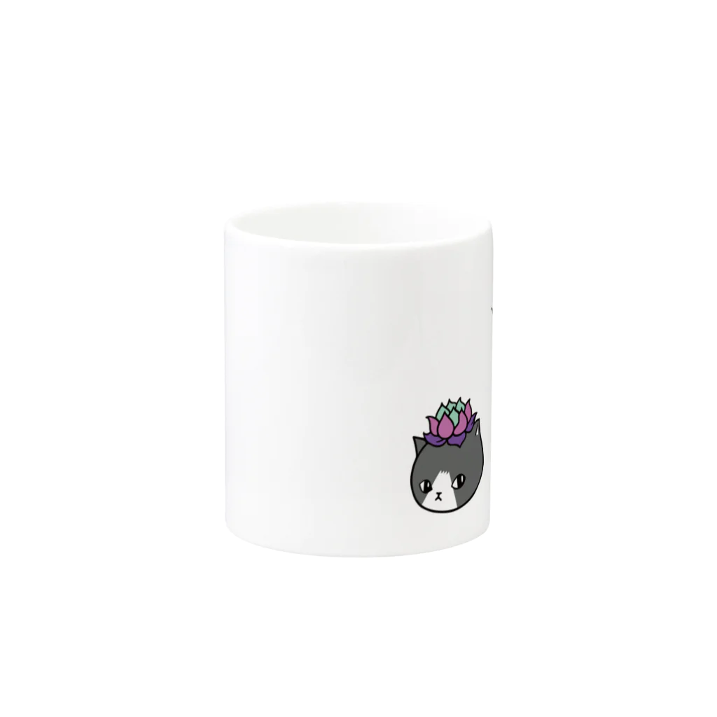 nanaqsaのアロエのアッちゃん隣にエケネコ Mug :other side of the handle