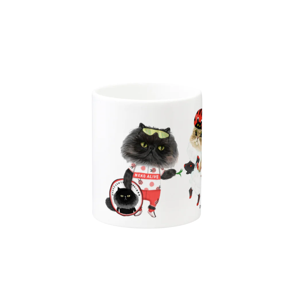 wokasinaiwoの自転車屋さんな猫 Mug :other side of the handle