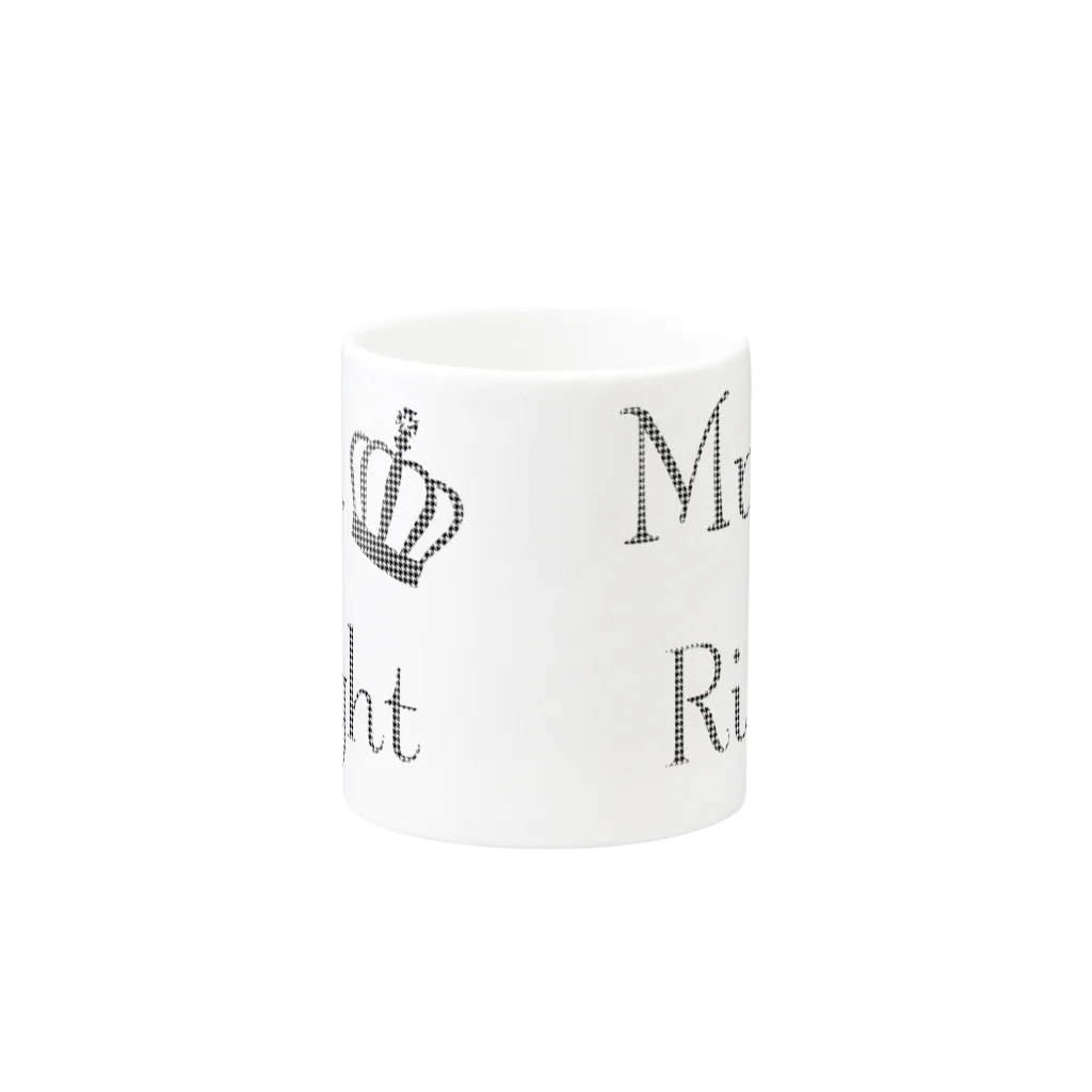 Mr.Rightのおしゃれな千鳥柄ファッションMr.Right Mug :other side of the handle