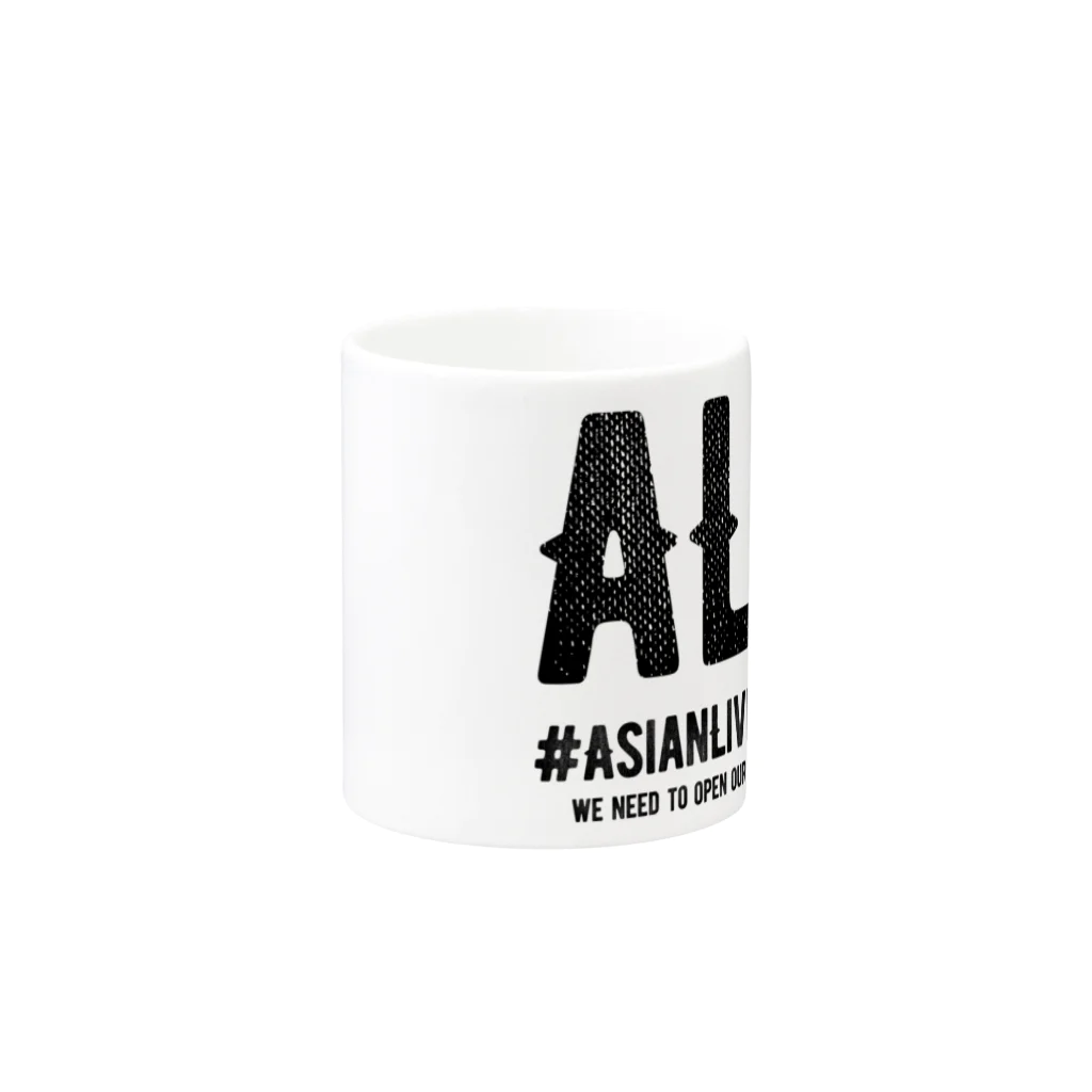 SANKAKU DESIGN STOREのAsian Lives Matter。 黒 マグカップの取っ手の反対面