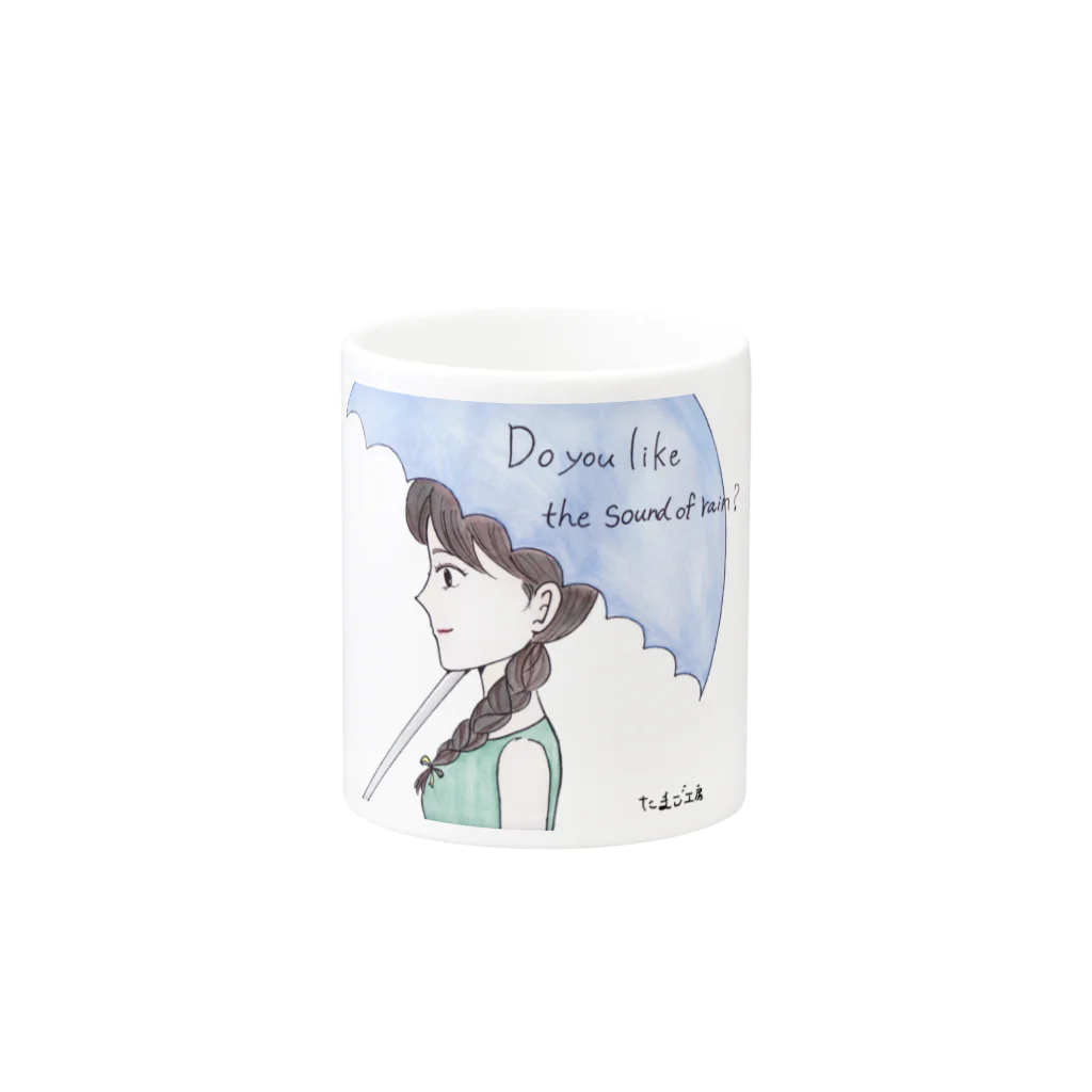 ひよこ工房の雨の音は好き？ Mug :other side of the handle