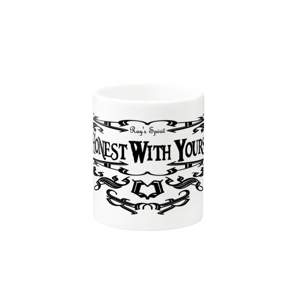 Ray's Spirit　レイズスピリットのBe Honest With Yourself（BLACK） Mug :other side of the handle