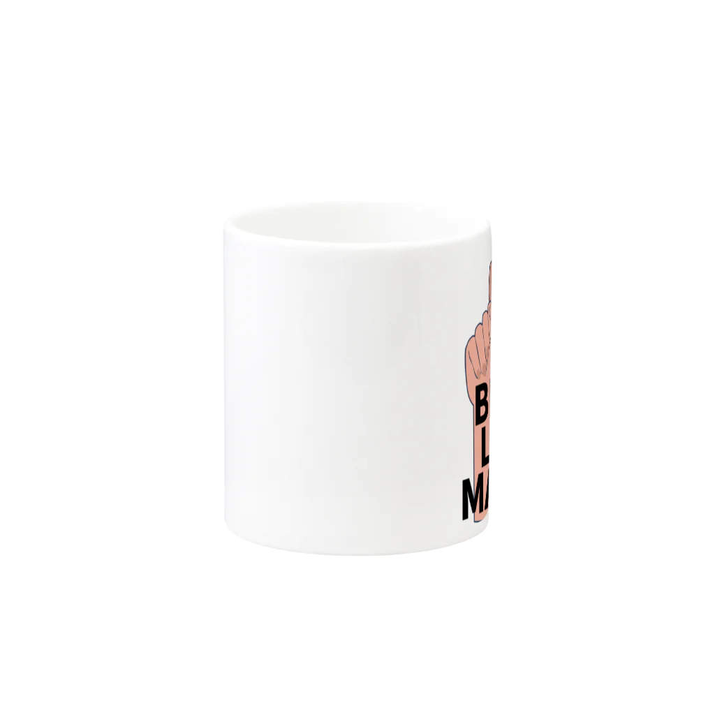 RIRI_designのBLACK LIVES MATTER（ブラック・ライブス・マター）拳 Mug :other side of the handle