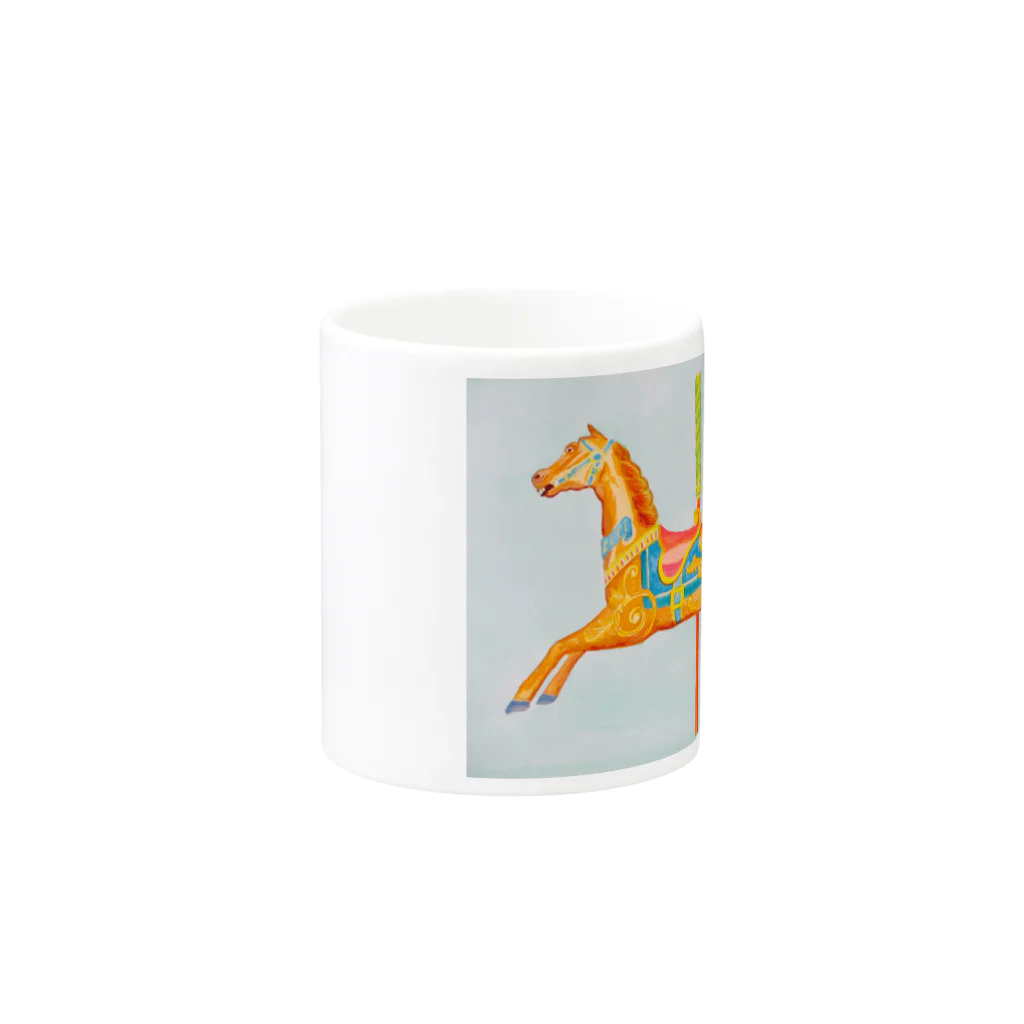 store.ichigohimeのcarousel watercolor Mug :other side of the handle