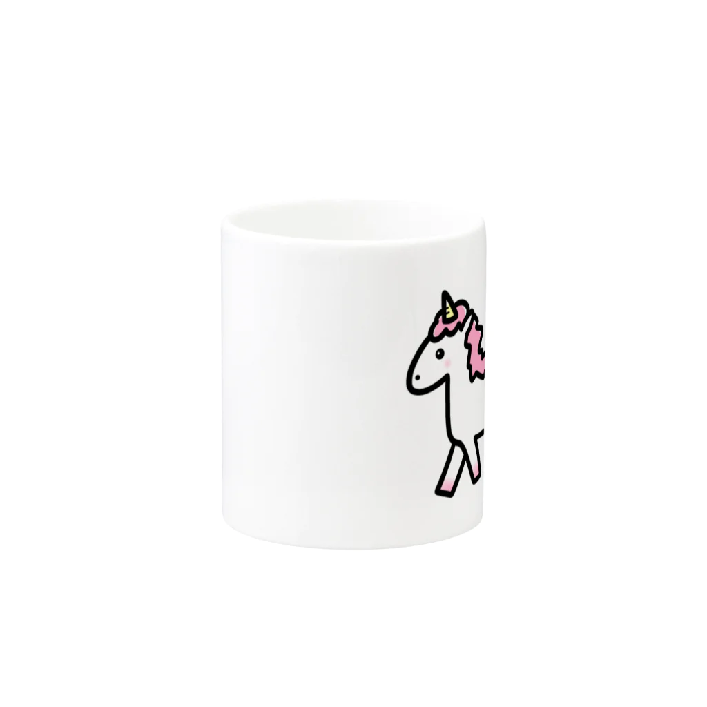 つゆあめのピンクのユニコーンちゃん Mug :other side of the handle