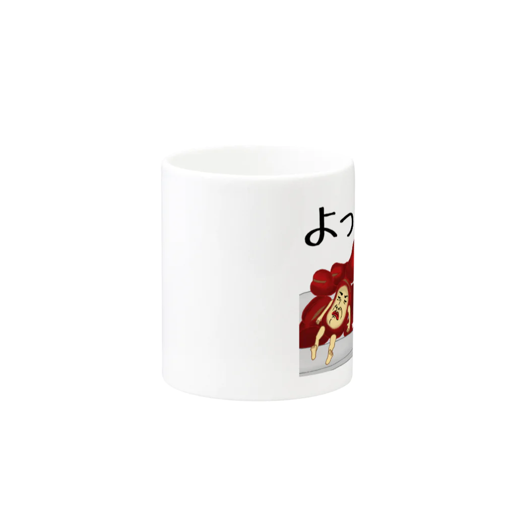 UDONZINEの讃岐ラブレンジャーズ 醤油豆「よっけあるなぁ」 Mug :other side of the handle