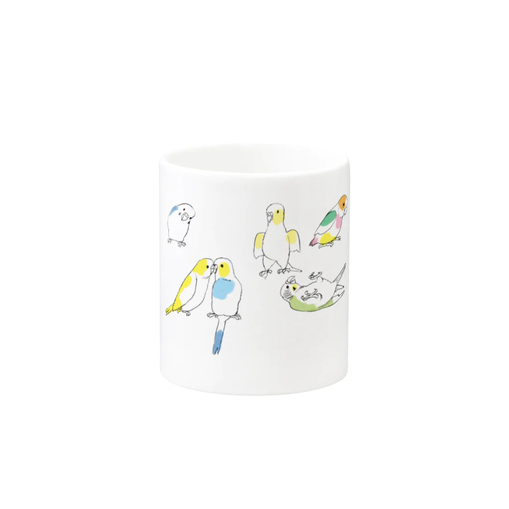 KAERUCAFE SHOPのインコ Mug :other side of the handle