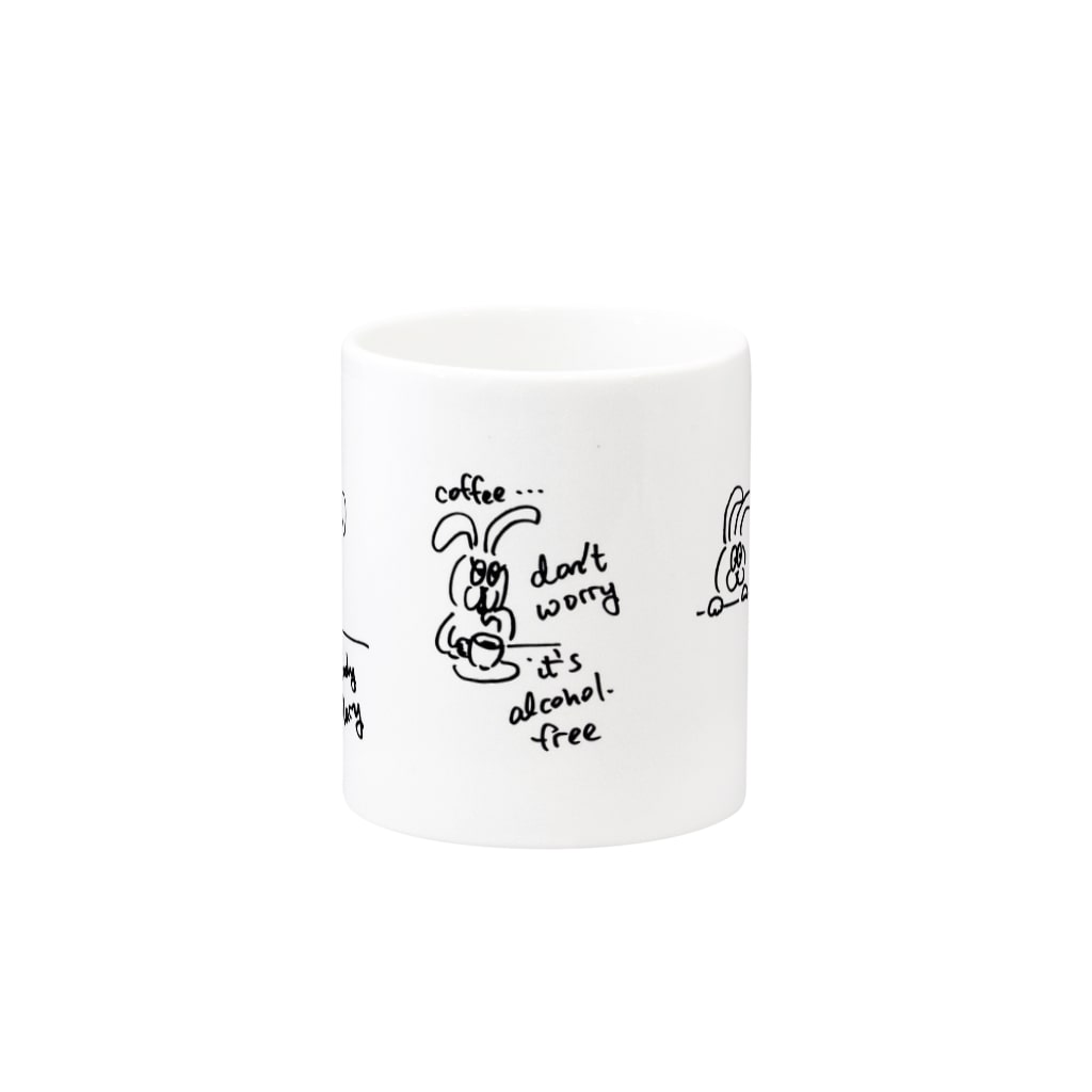 gorbehのcafe?うさぎ Mug :other side of the handle