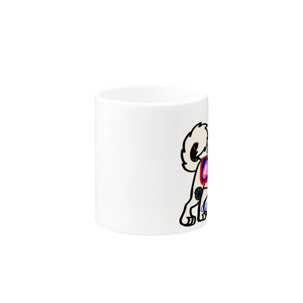 ピーキーちゅうすけの犬はりこ風味の犬とアサガオ  Mug :other side of the handle