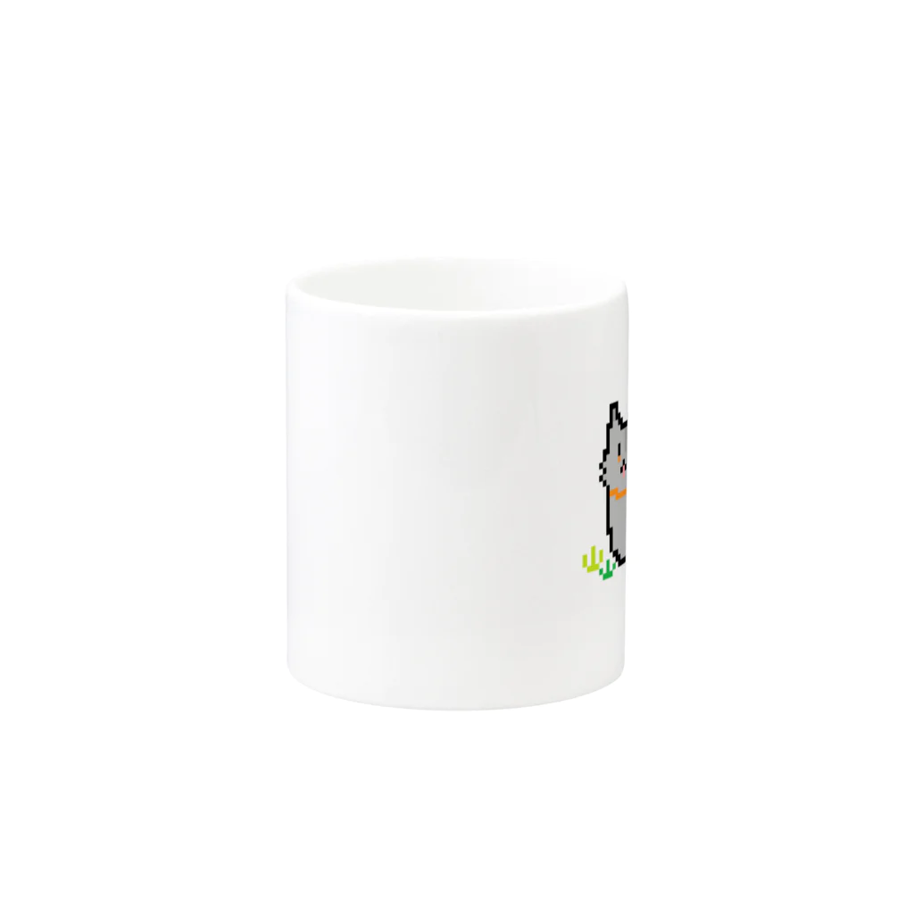 くるとん@物販用のくるとんオリジナルデザインC.「ドット絵のオオカミ」 Mug :other side of the handle