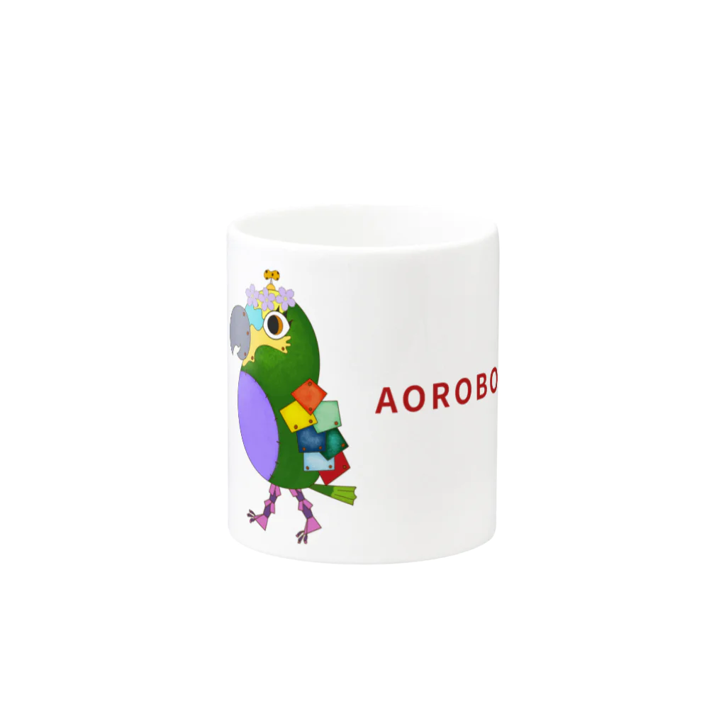 ねこぜや のROBOBO アオボウシインコ Mug :other side of the handle