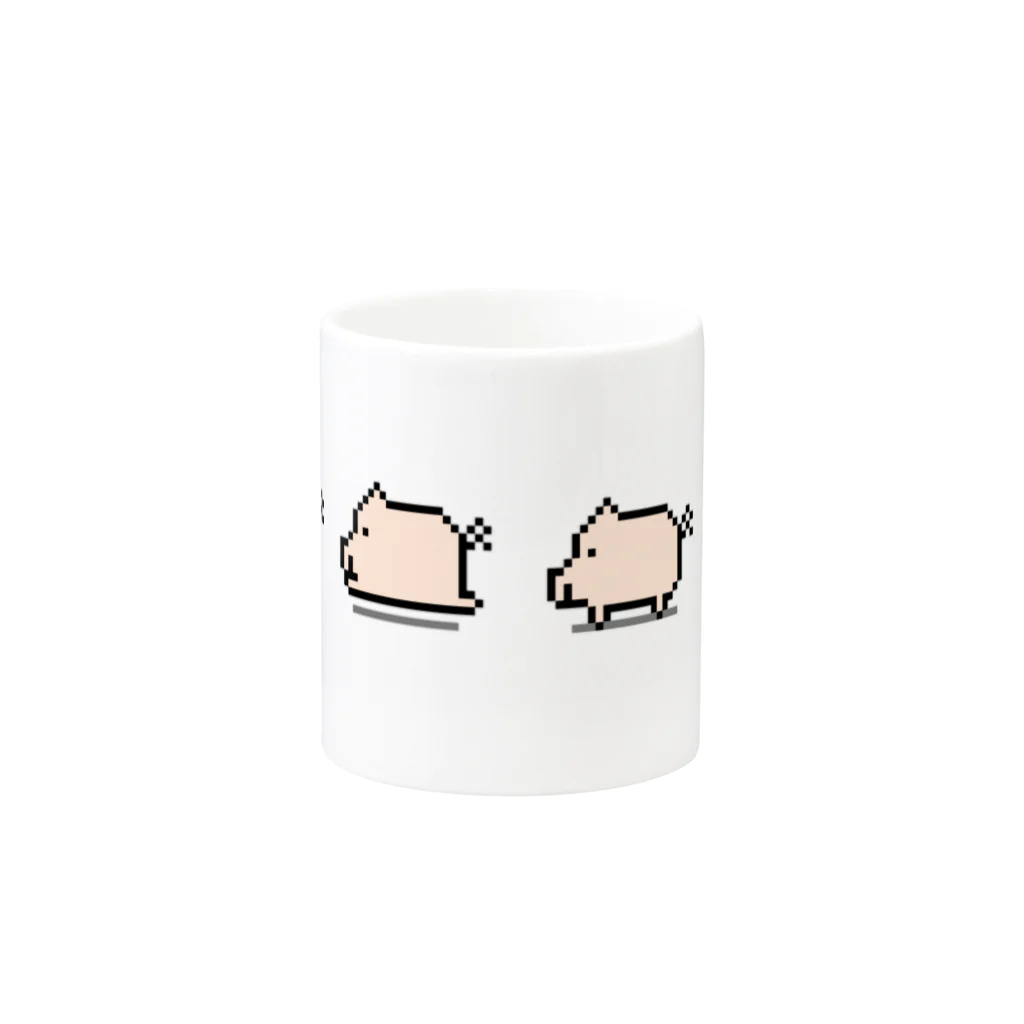 ぶたちゃんのはしるぶた Mug :other side of the handle