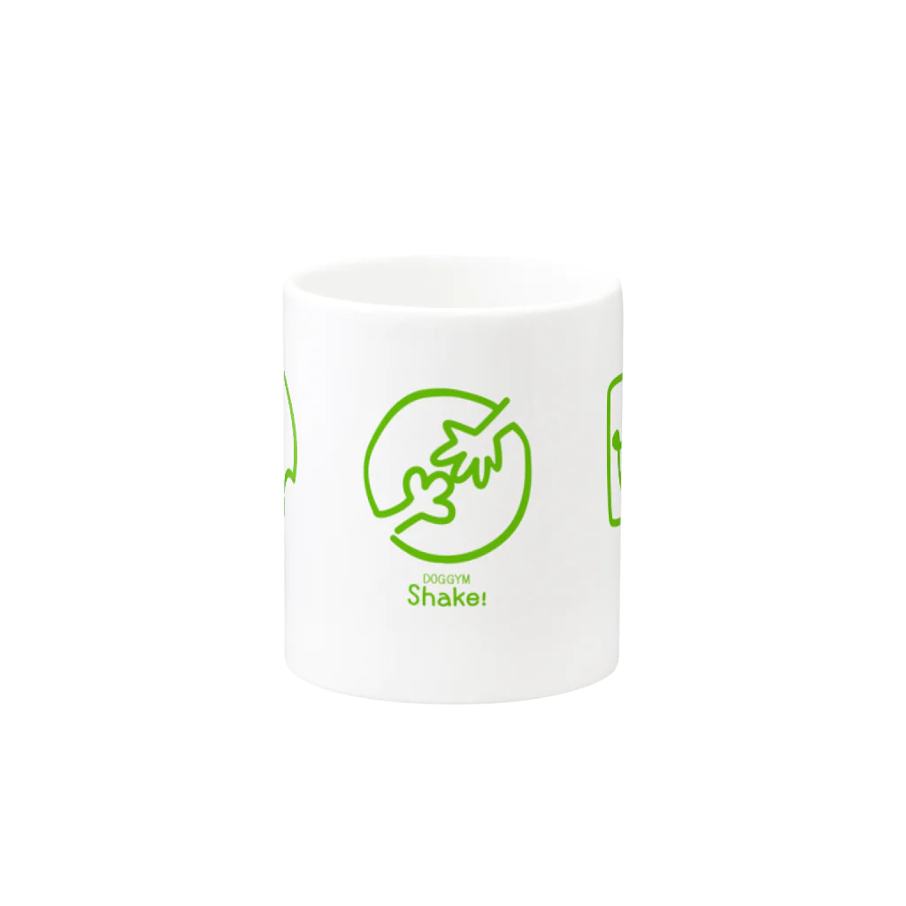 nowhitonの【DOGGYM Shake!】アイコンロゴ（グリーン） Mug :other side of the handle