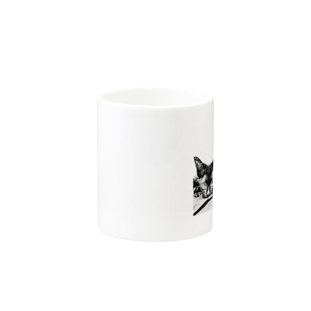 ネロヂカラのリアル黒猫(仔ねこ1) Mug :other side of the handle