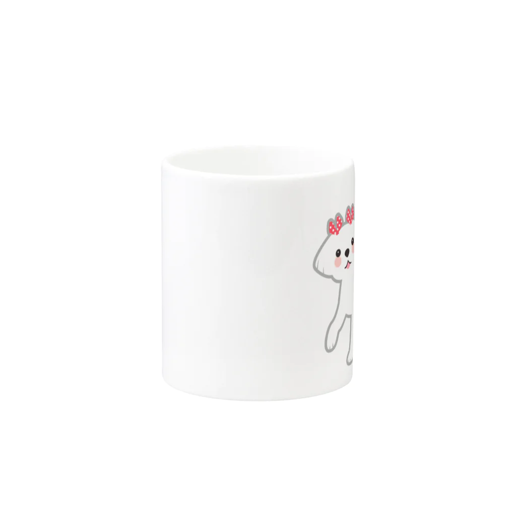 しらいと雑貨店のマルチーズ♬(枠あり) Mug :other side of the handle