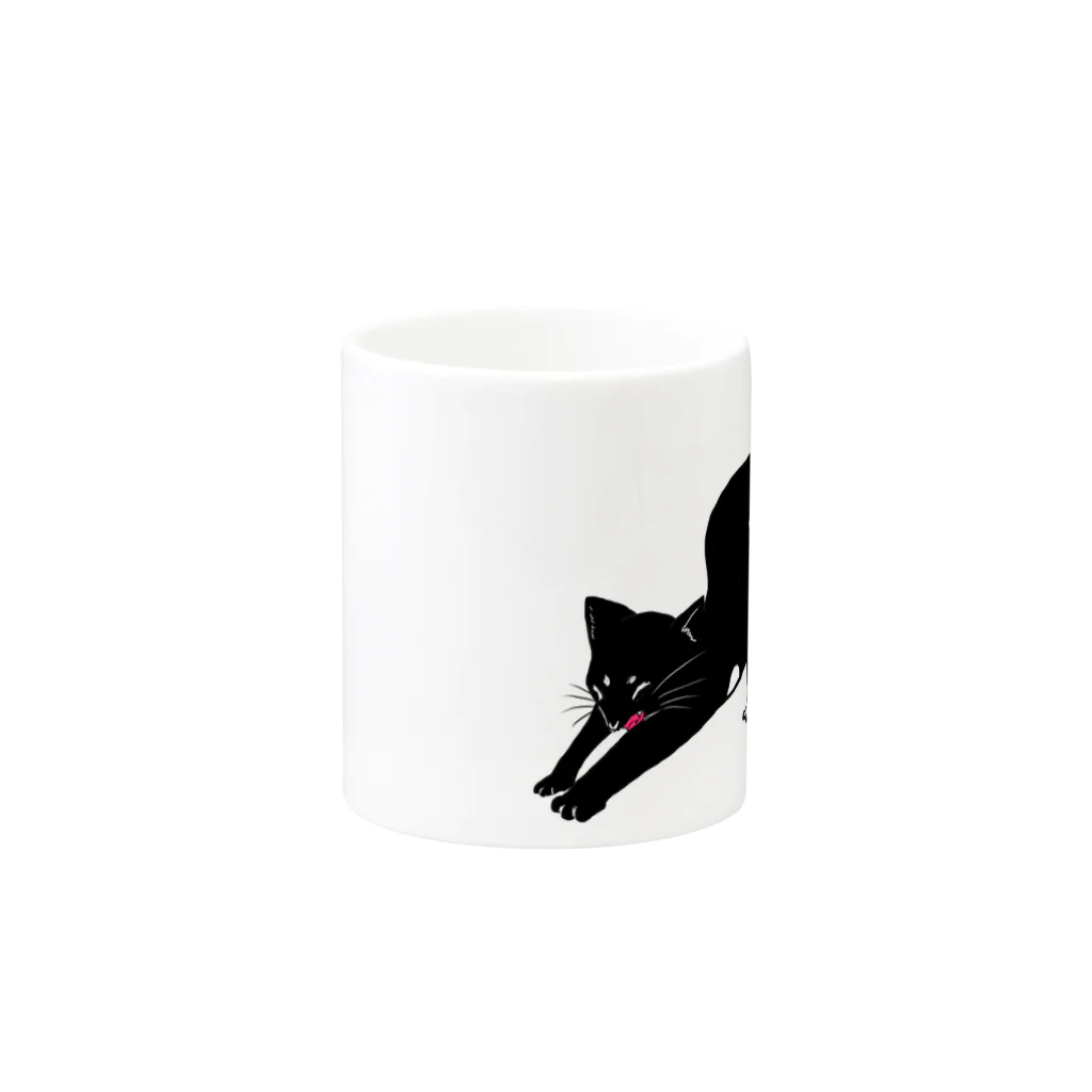 自由なサイト「me.ch」の黒猫にゃん マグカップの取っ手の反対面