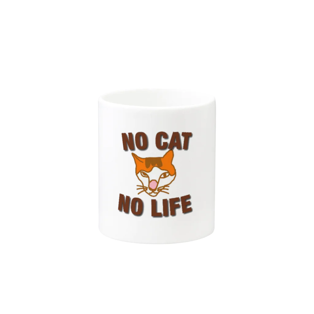 dolkikiのNO CAT NO LIFE マグカップの取っ手の反対面