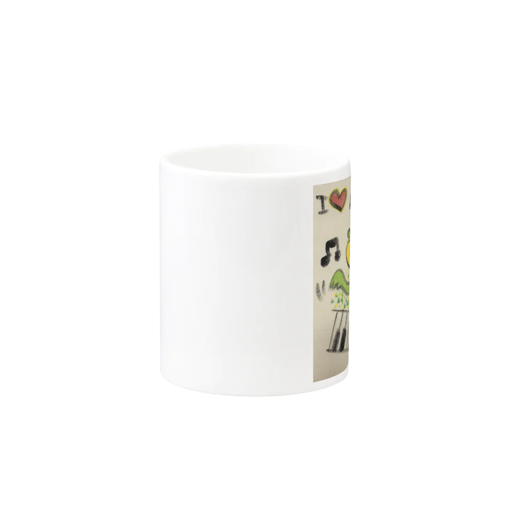 KIYOKA88WONDERLANDのピアノかっぱくん Piano Kappa-kun Mug :other side of the handle