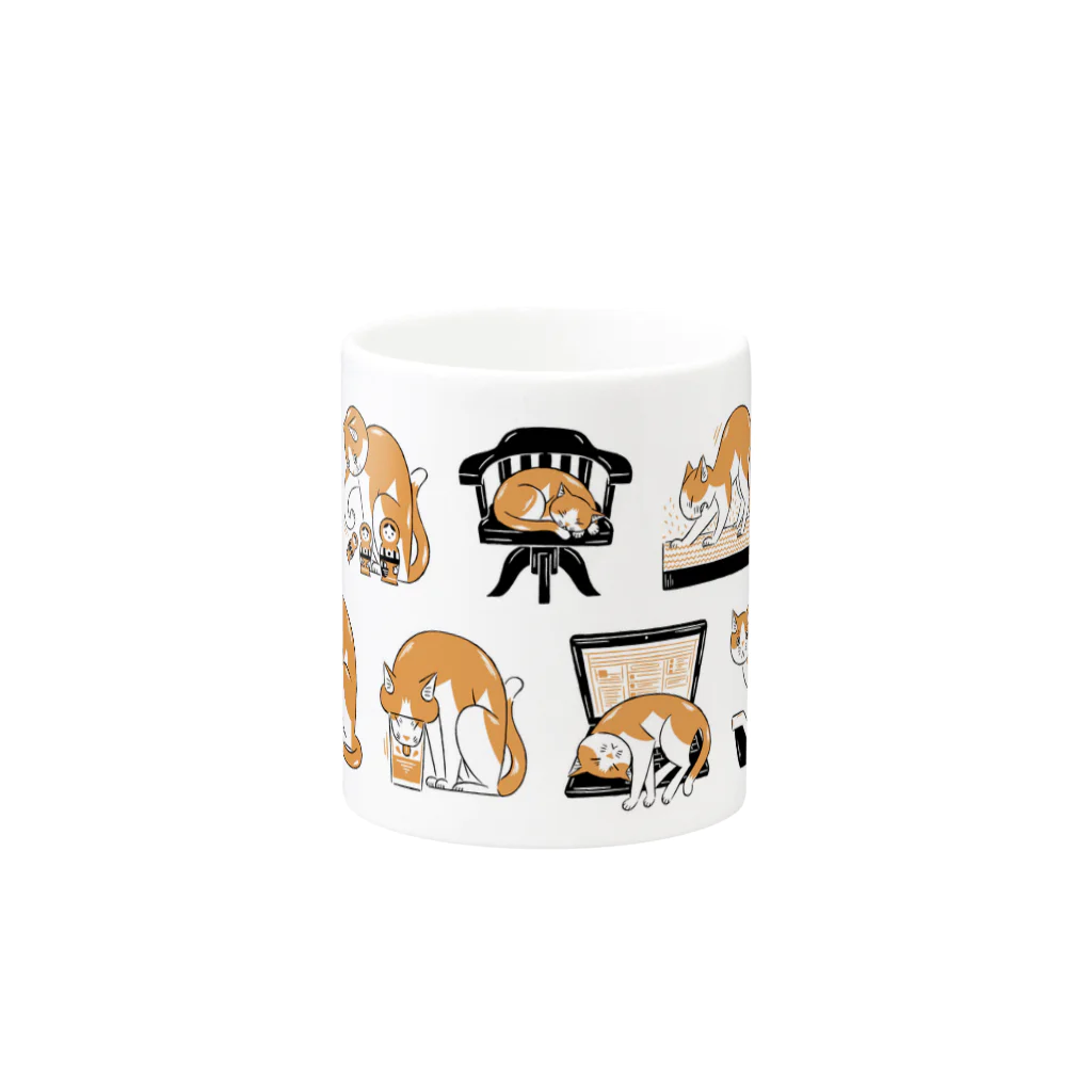 たじまなおとのグッズの邪魔する猫 Mug :other side of the handle