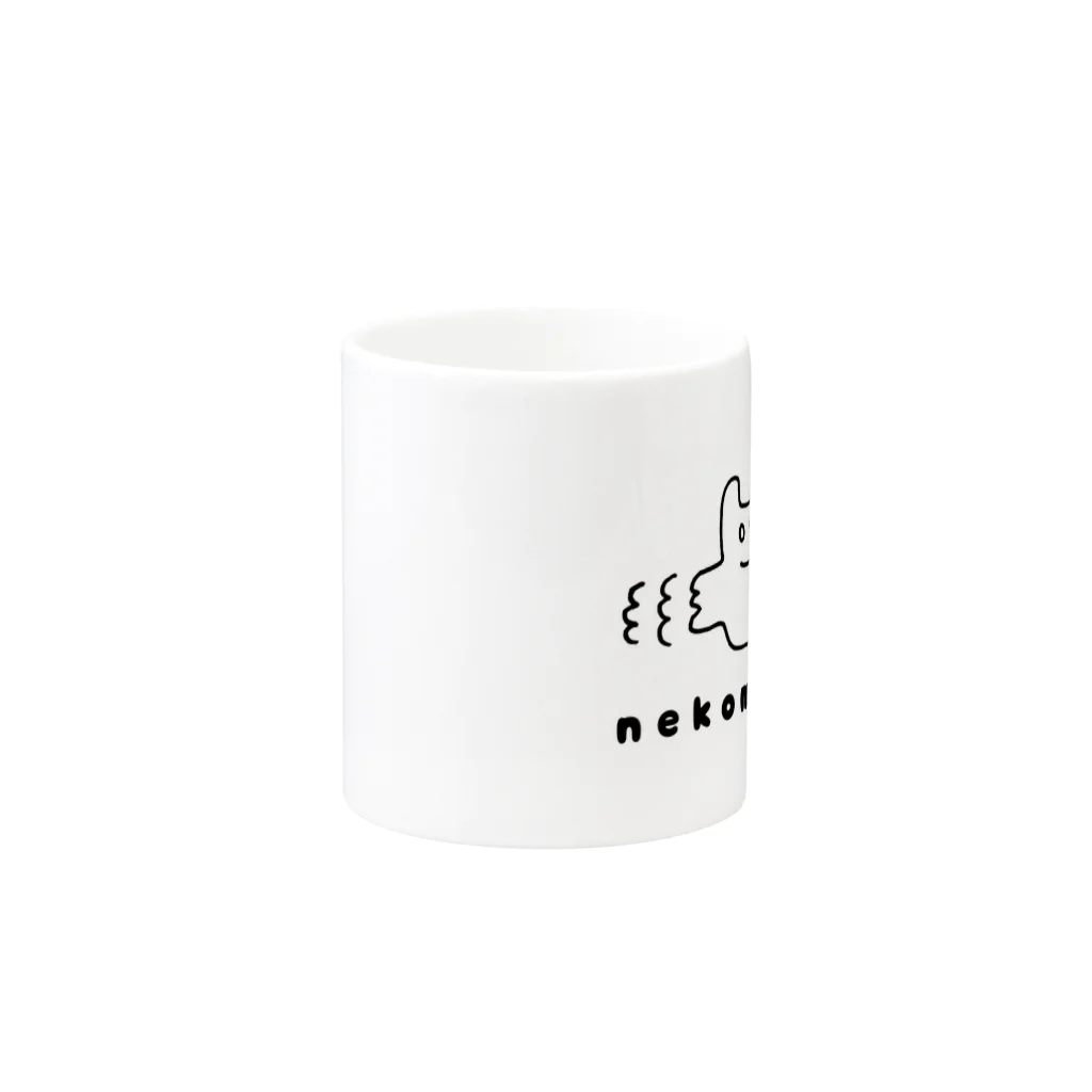 Bambinaのnekomodoki（ぽふぽふ） Mug :other side of the handle