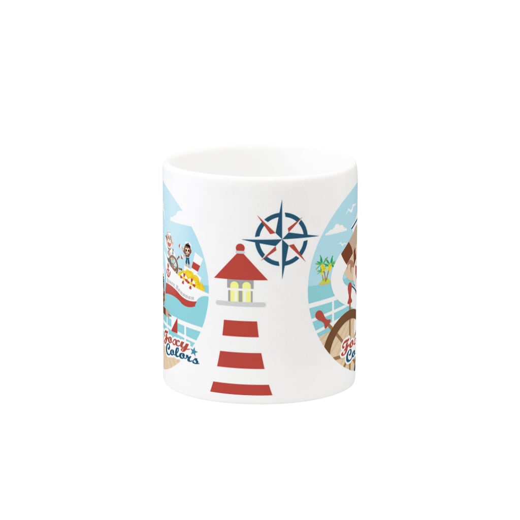 FOXY COLORSのマリン・ソックモンキー Mug :other side of the handle