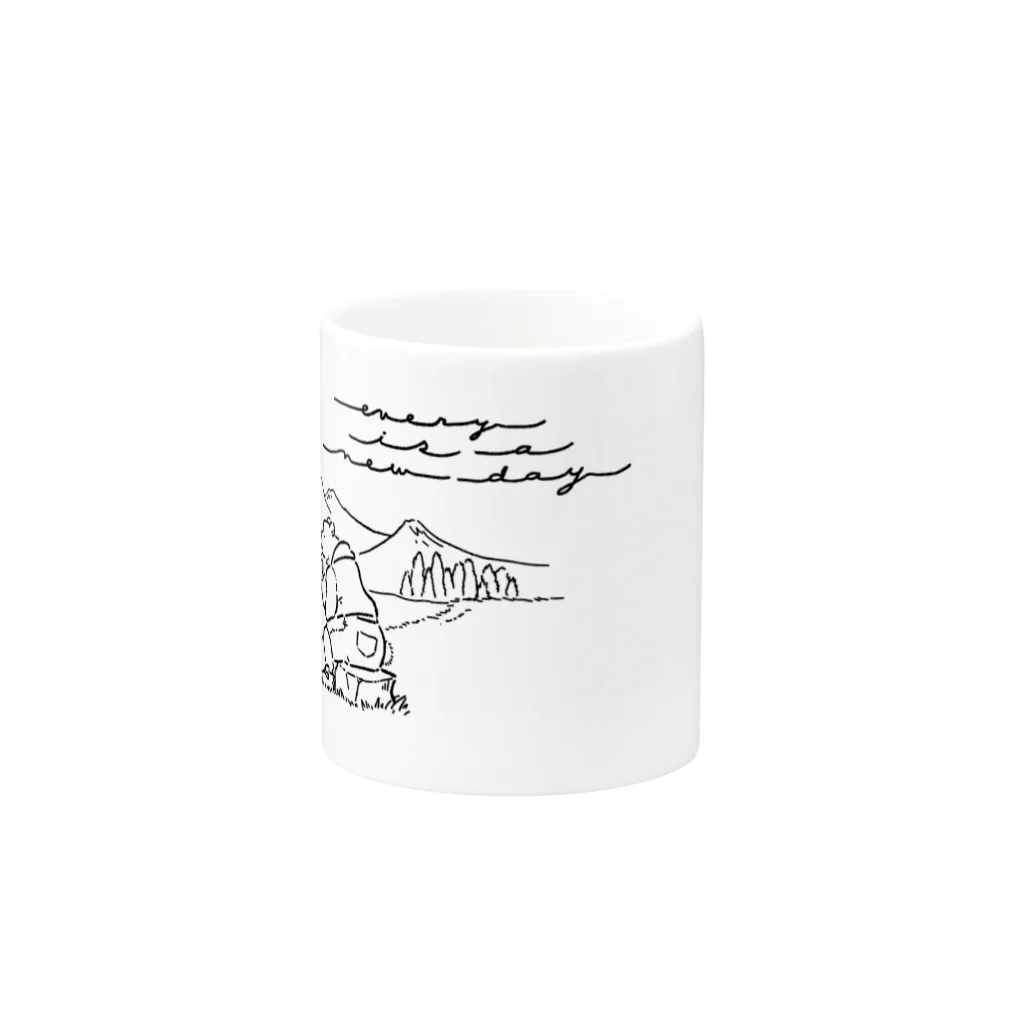 田舎のりんごshopの湖畔のクマさん Mug :other side of the handle