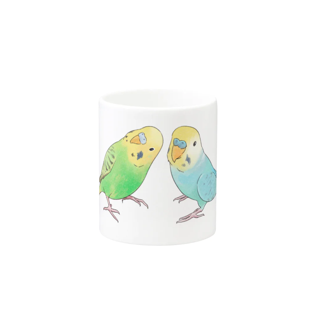 まめるりはことりのセキセイインコ　ちょこんとせきせいんこーず【まめるりはことり】 Mug :other side of the handle