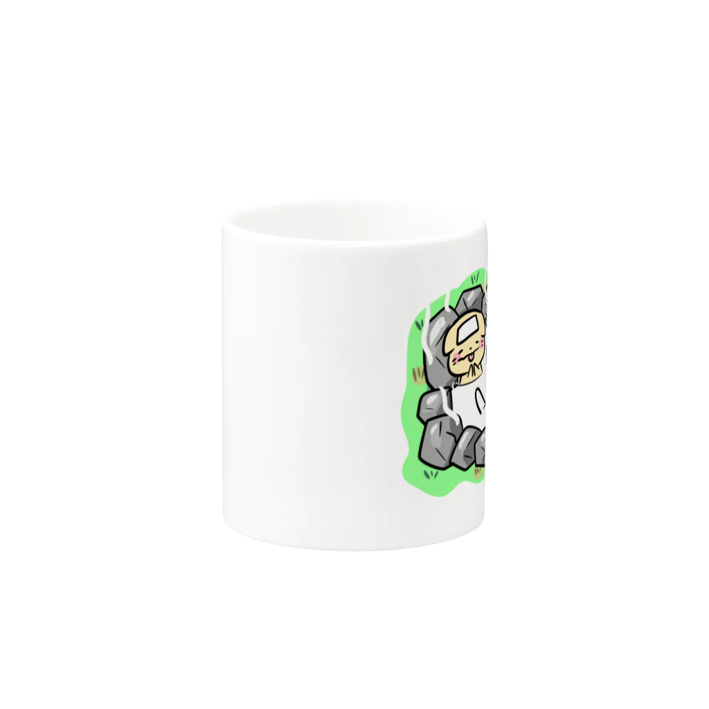 ももにゅのグラスに飲み物を注ぐと Mug :other side of the handle