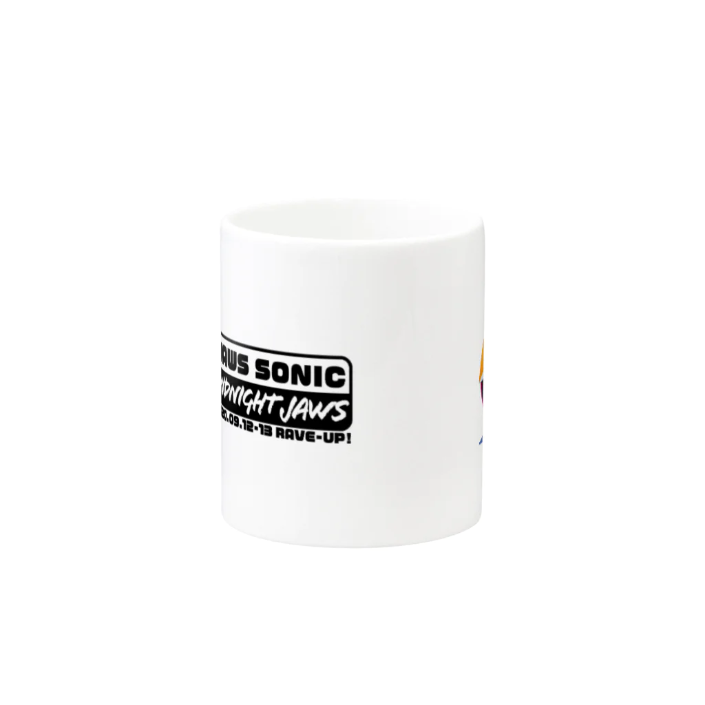 JAWS SONIC & MIDNIGHT JAWS 2020 グッズ販売のJAWS SONIC & MIDNIGHT JAWS 2020 ダブルロゴ Mug :other side of the handle