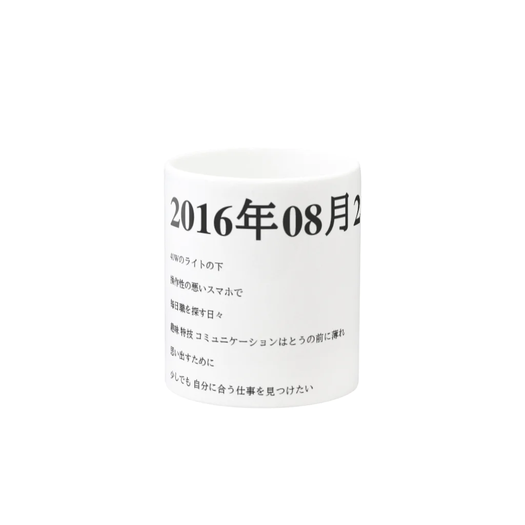 誰かが書いた日記の2016年08月21日18時21分 マグカップの取っ手の反対面