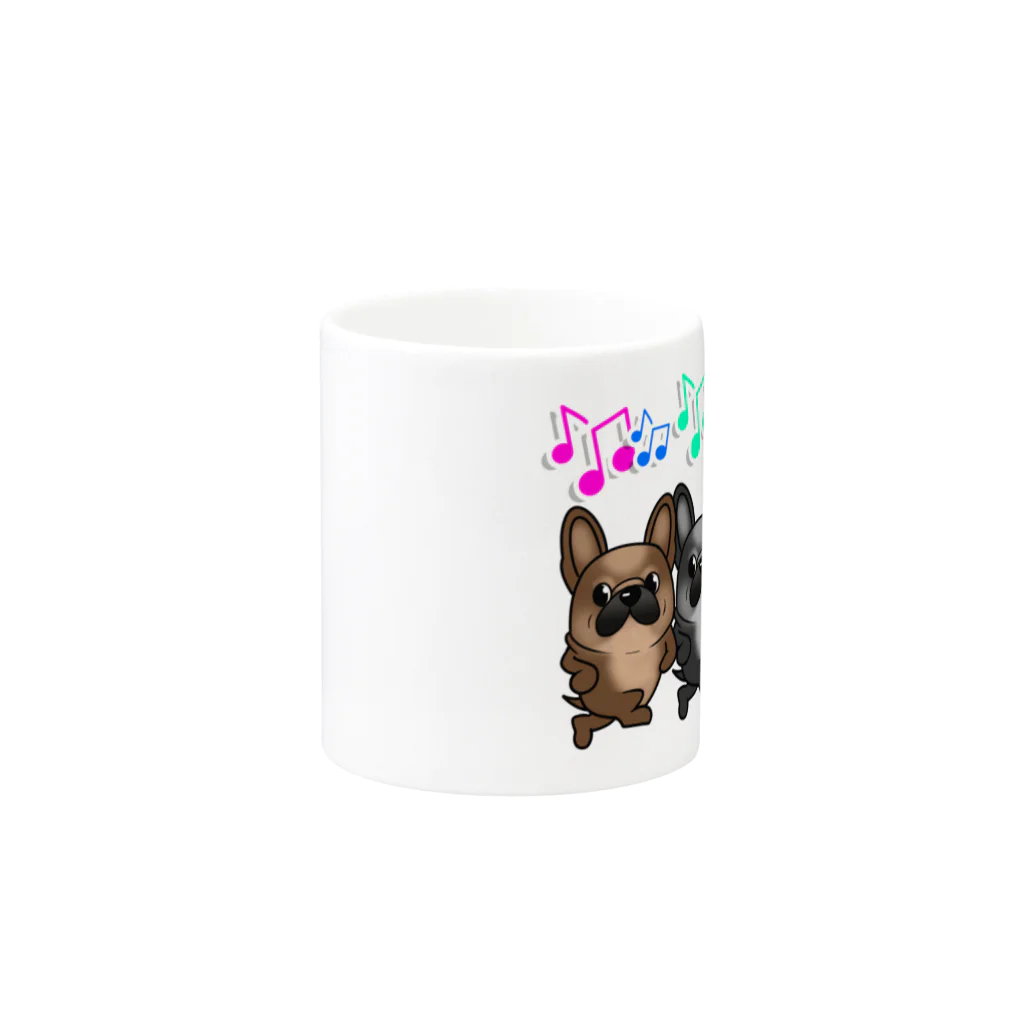 揺れるブヒ犬 Wiggly Pooch の踊るフレブル隊 Mug :other side of the handle