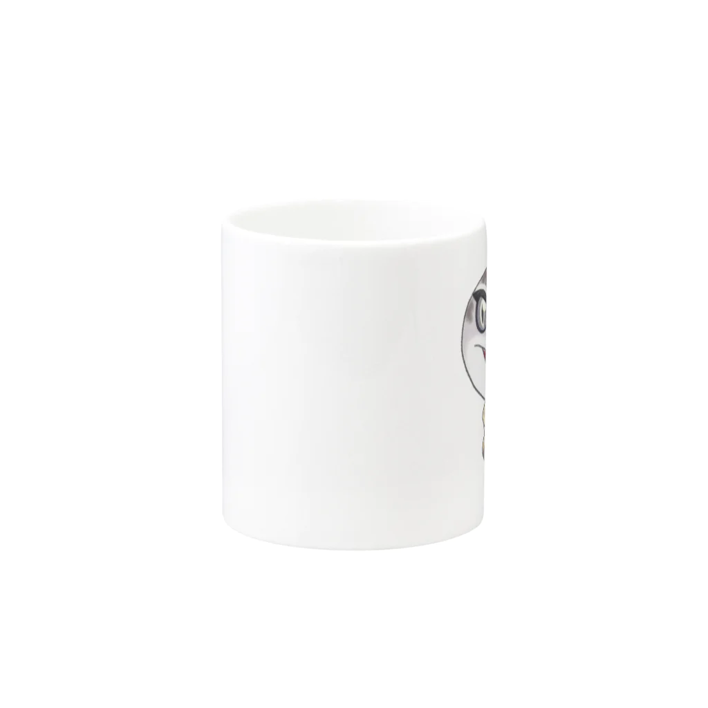 Zipply × Hachucliのおすわりレオパ(マックスノー系) マグカップの取っ手の反対面