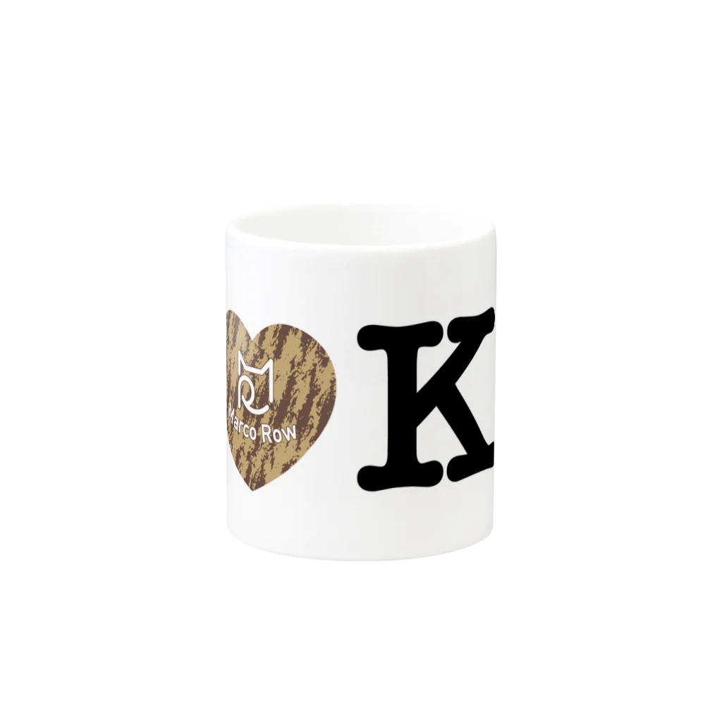 SHOP W　SUZURI店のI ♥ Kiji Tora　マグカップ Mug :other side of the handle