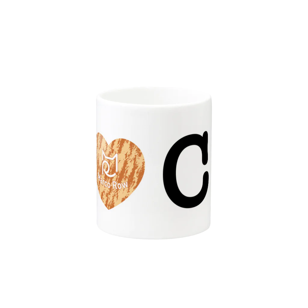 SHOP W　SUZURI店のI ♥ Cha Tora　マグカップ Mug :other side of the handle