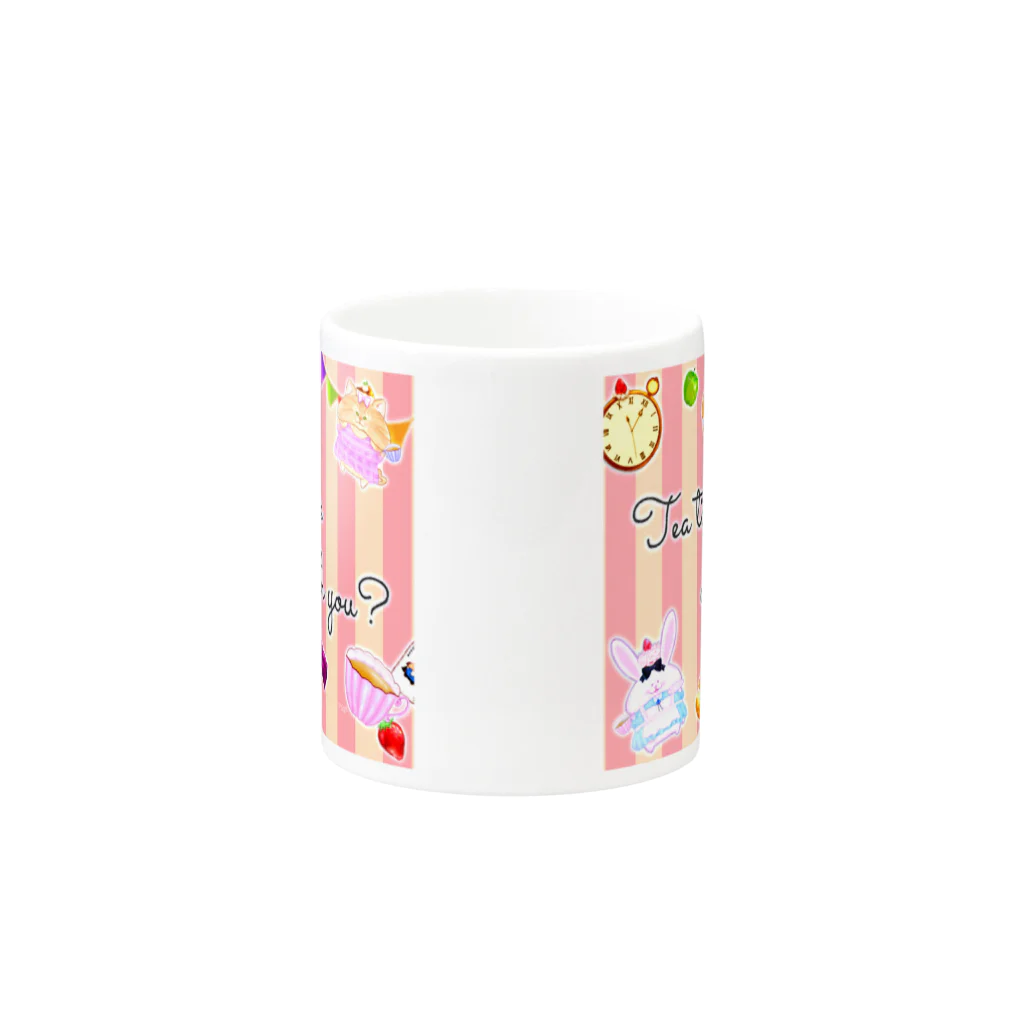 どるちぇ＊うさぎの【マグ】《ハロウィン》＊Tea time with you?*03白うさぎ＊ Mug :other side of the handle