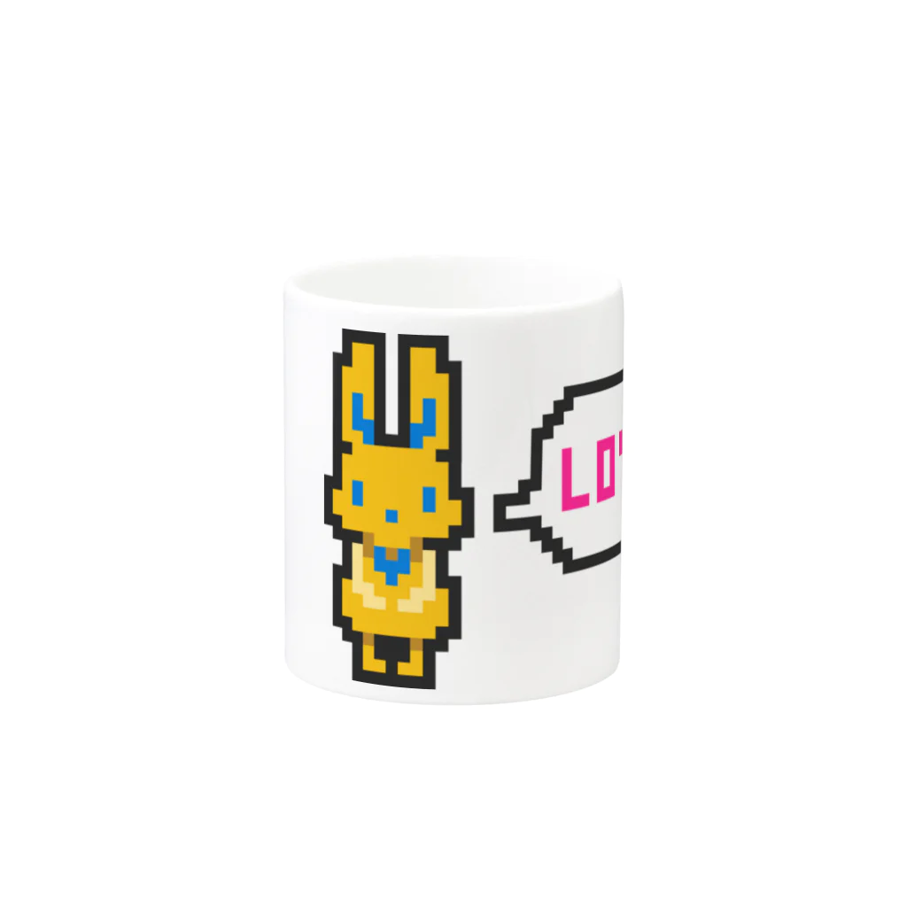 manaのドット絵風うさぎ「LOVE」 Mug :other side of the handle