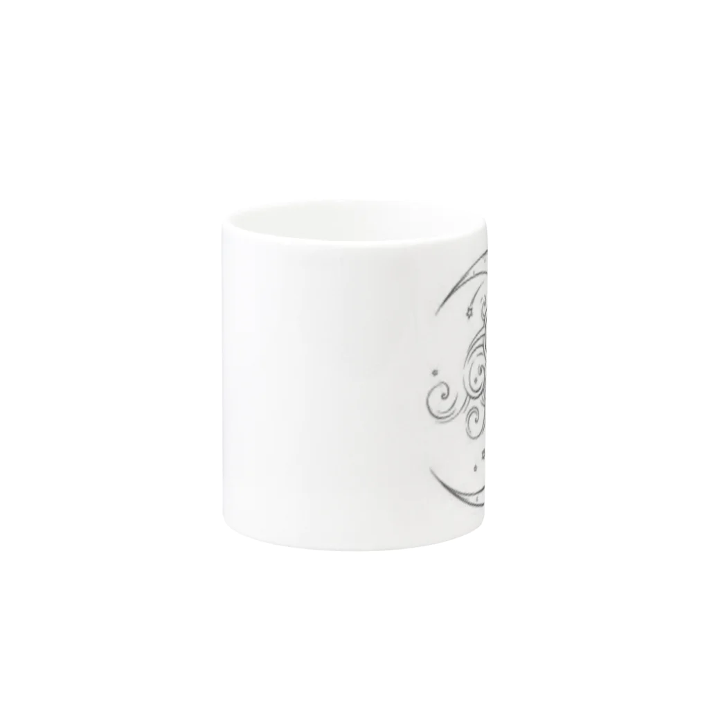 No_H_fashionのNo.H オリジナルmoonマグカップ Mug :other side of the handle