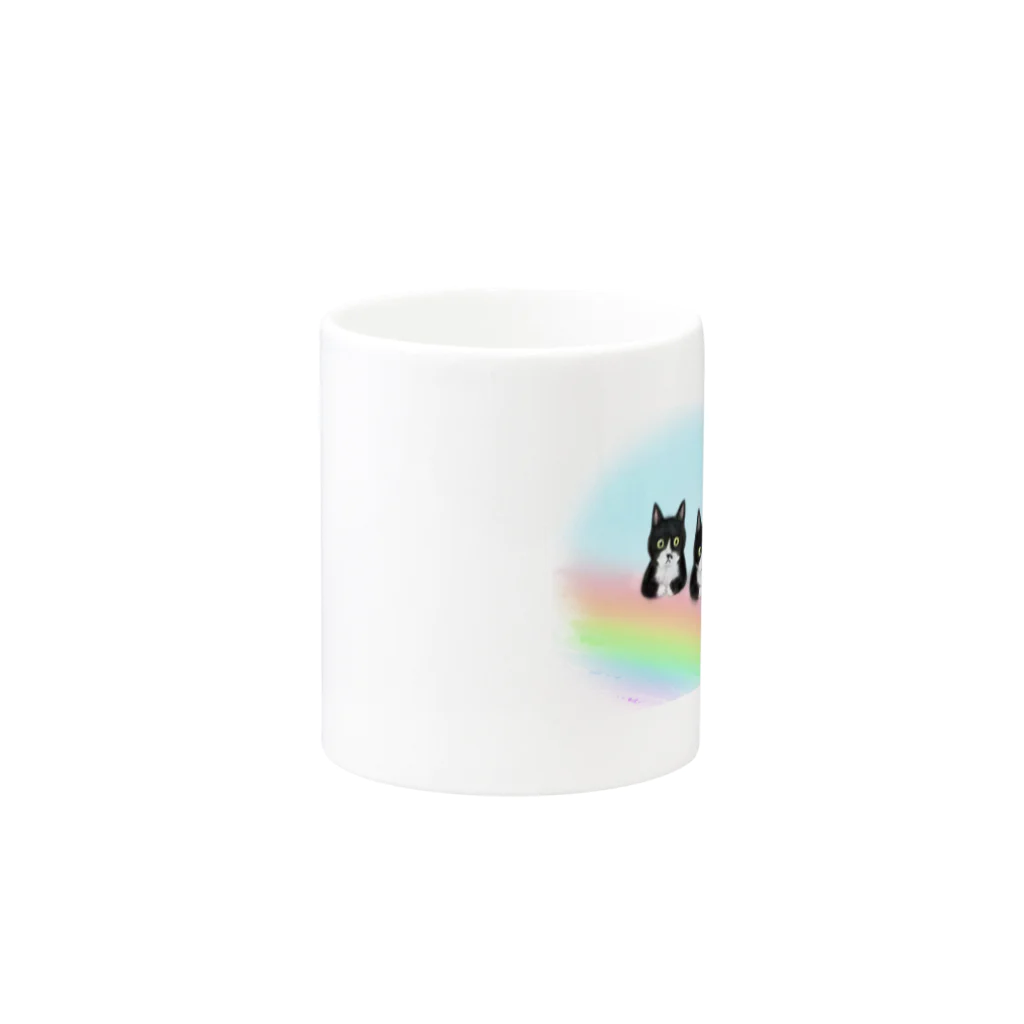 Ａｔｅｌｉｅｒ　Ｈｅｕｒｅｕｘの虹の橋のmonoクロちゃん達 Mug :other side of the handle