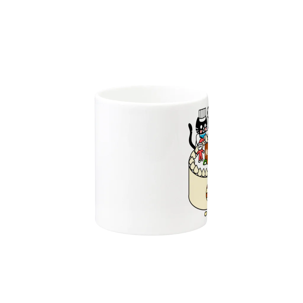 J's Mart 2ndのたまとクロとクリスマスケーキ Mug :other side of the handle