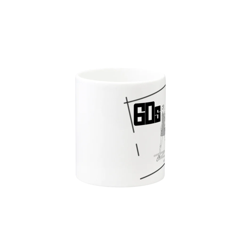 ねこ探知機の60年代レトロ☆Cute girl Mug :other side of the handle