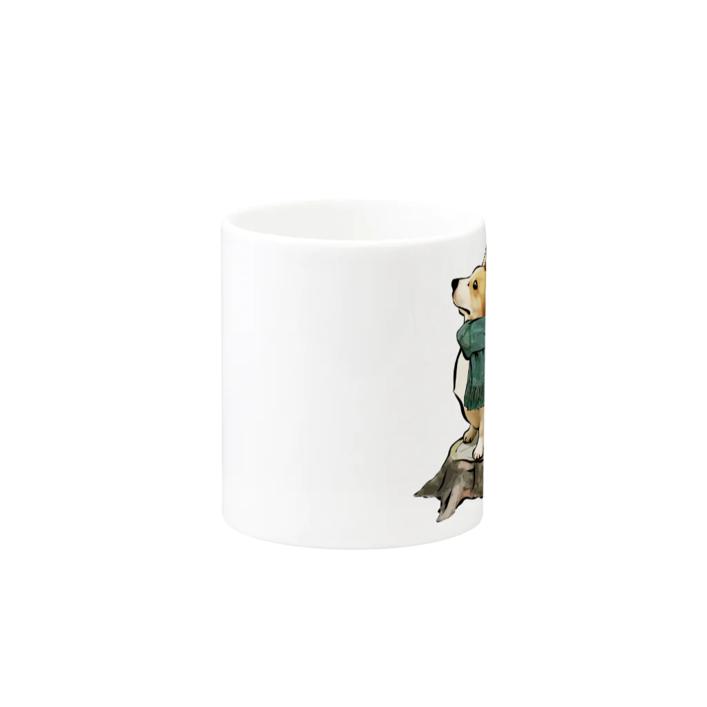 犬グッズの店しえるぶるーのマフラー犬　コーギー Mug :other side of the handle