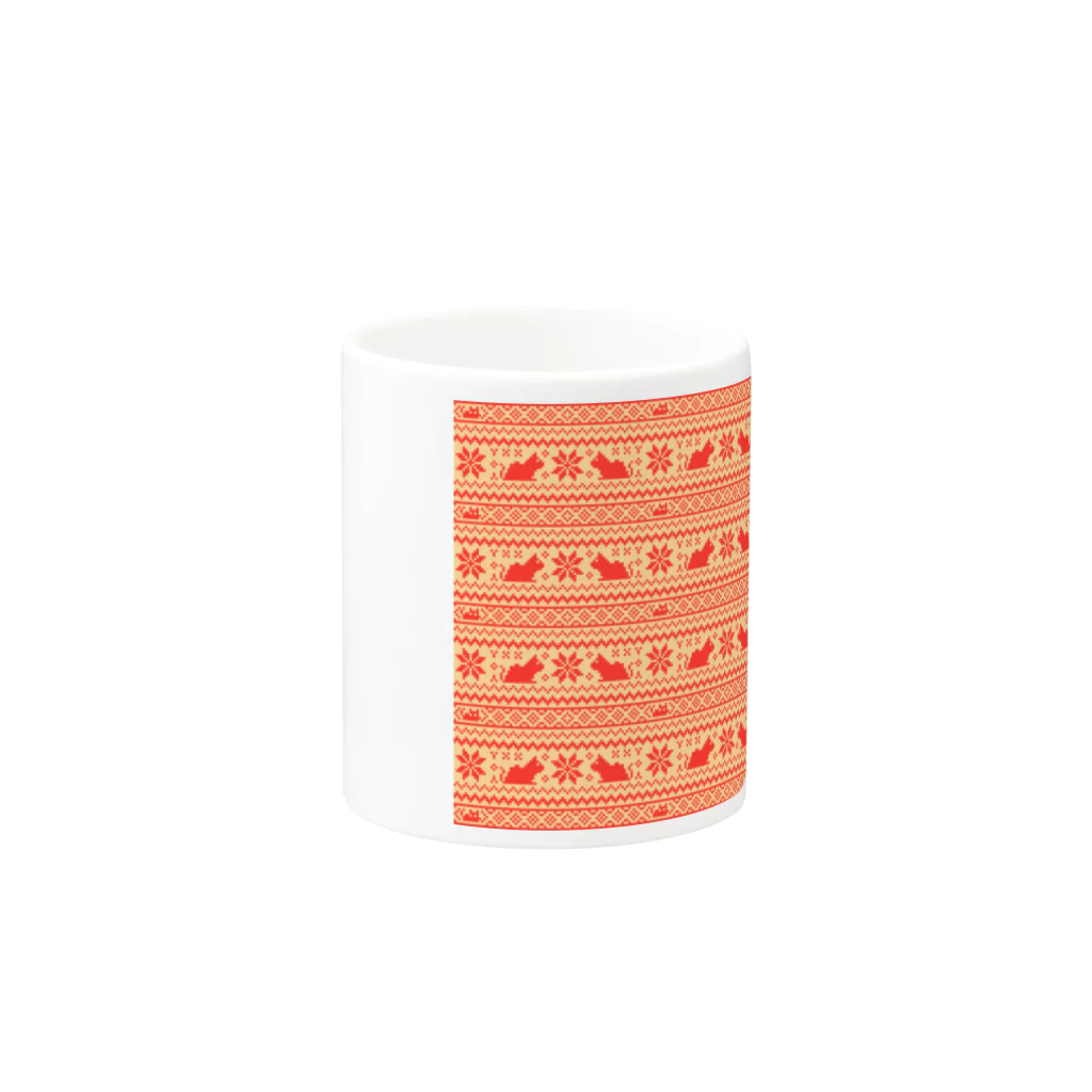 【ドット絵】ネコブレ商店のネコノルディックRed Mug :other side of the handle