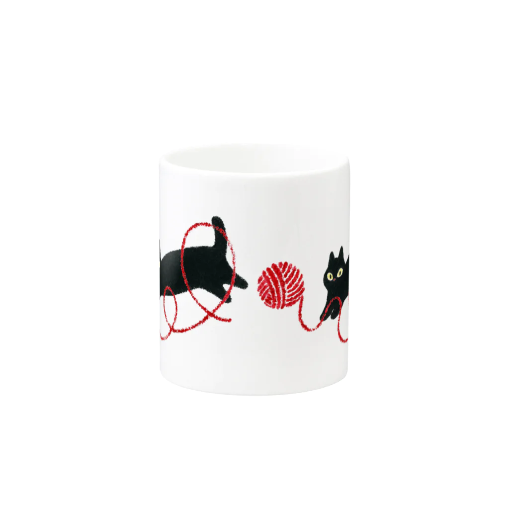 yuugatagataの黒ねこと毛糸玉 Mug :other side of the handle