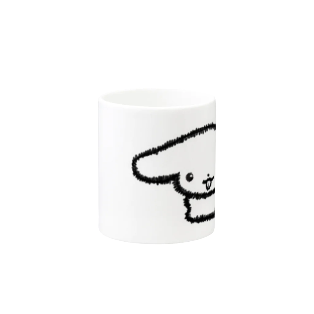 🐶の犬　白黒 Mug :other side of the handle