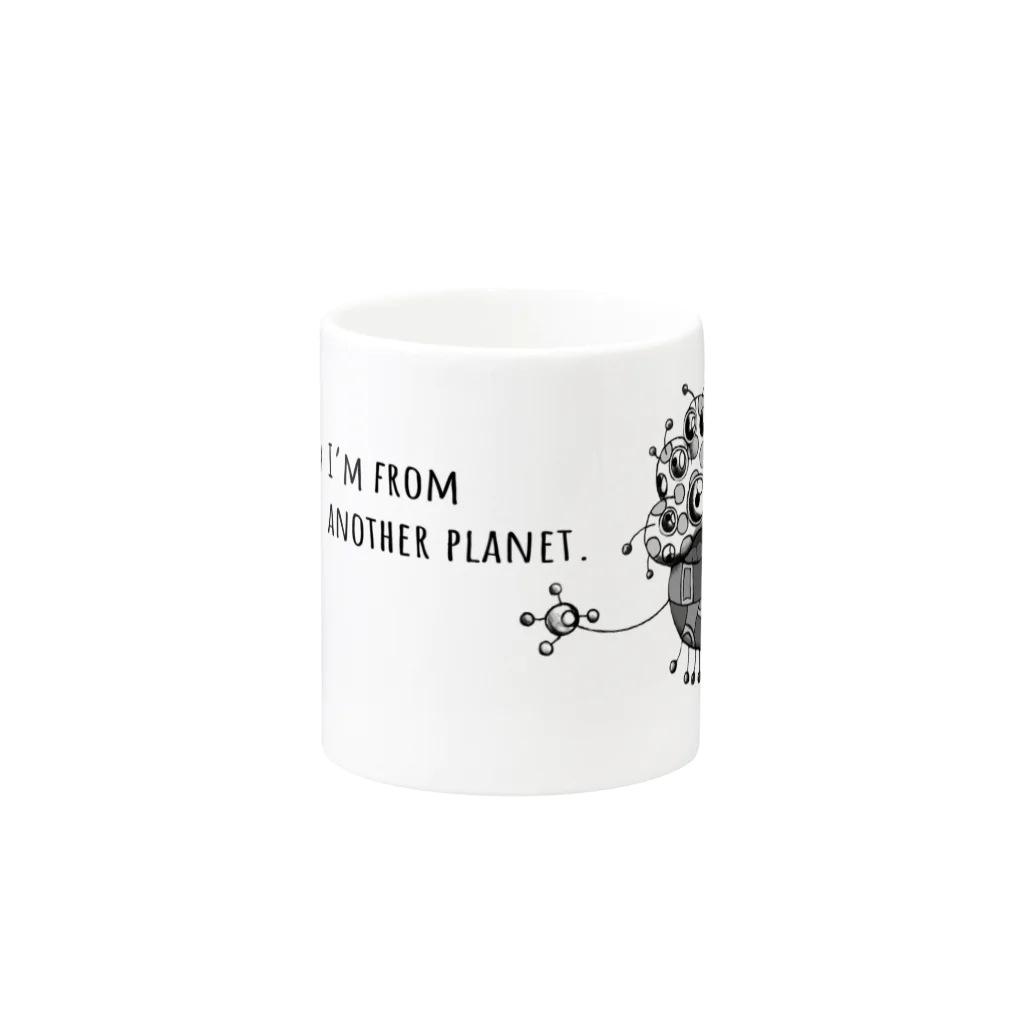 FROM ANOTHER PLANETのほかの星から来たマグ Mug :other side of the handle