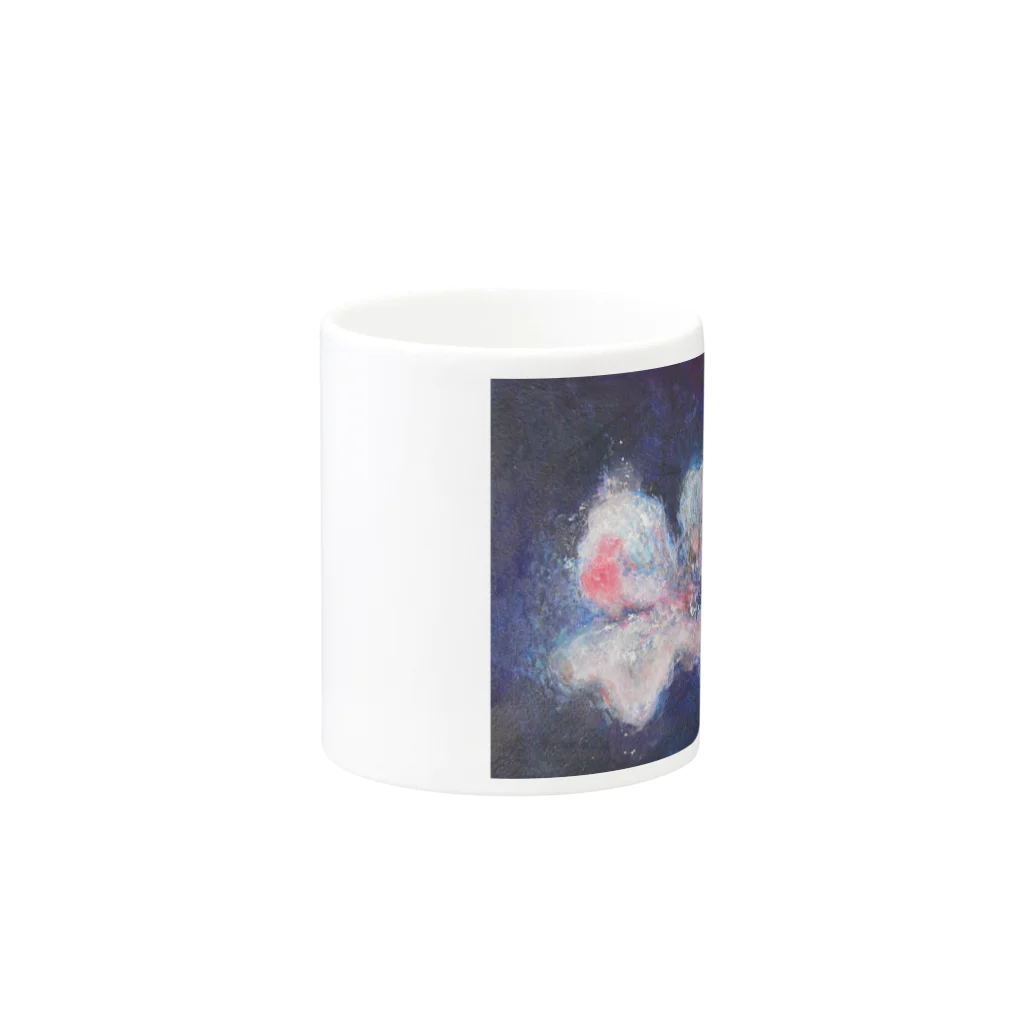 神藤リタgoods shopのflower in blue Mug :other side of the handle