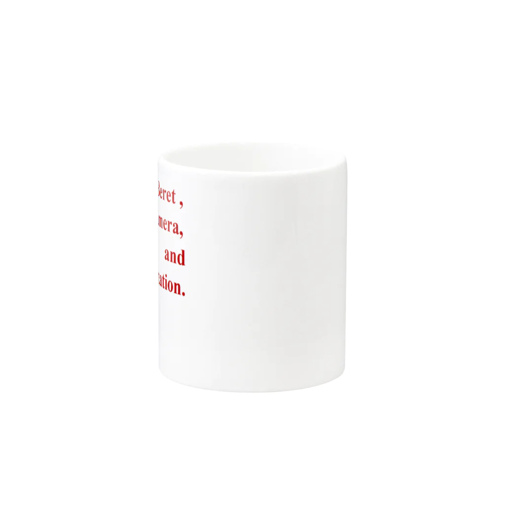 Ｎ４書房 の「ベレー帽とカメラと引用」グッズ Mug :other side of the handle